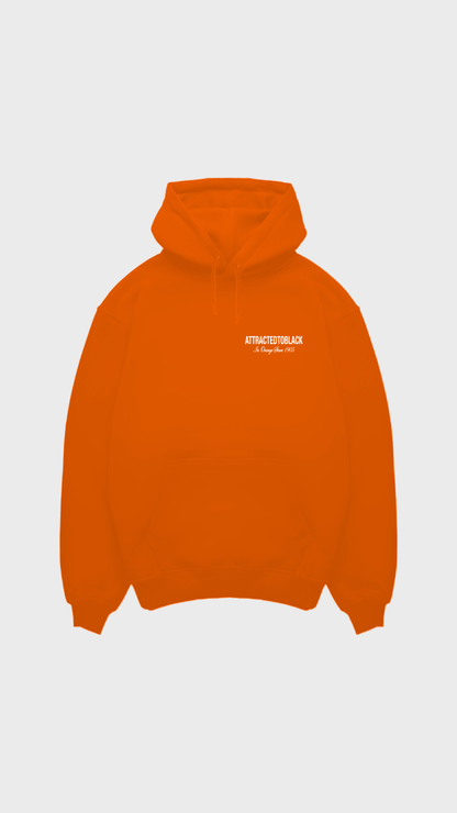 The In Orange Scripted Regular Hoodie