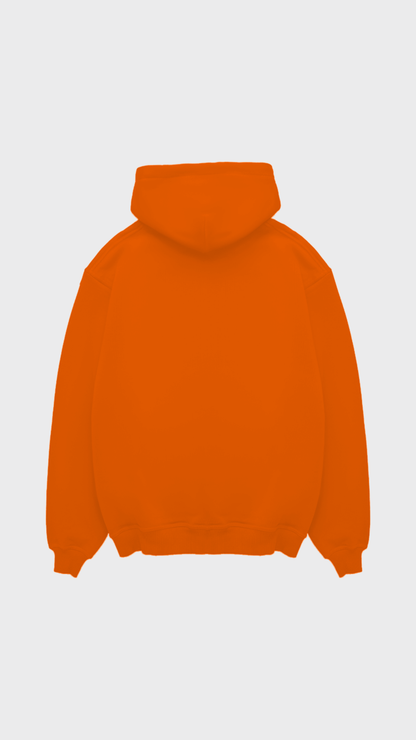 The In Orange Scripted Regular Hoodie