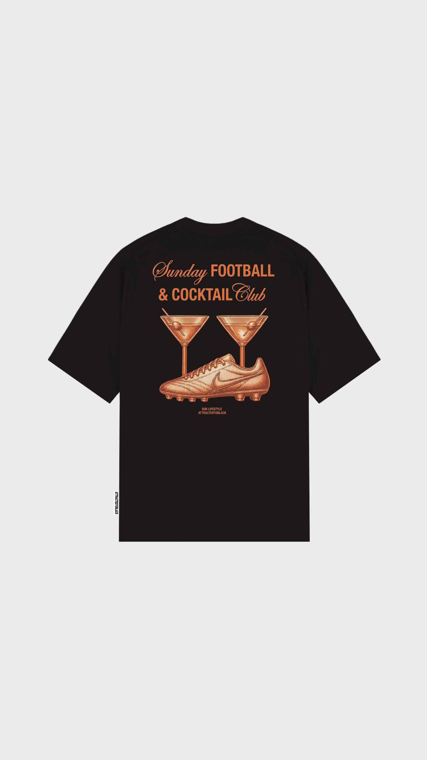 The Football & Cocktail Oversized Tee - Attractedtoblack