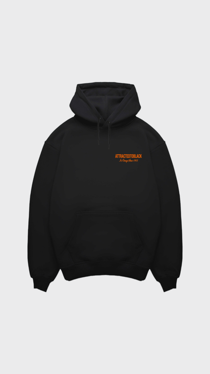 The In Orange Scripted Regular Hoodie