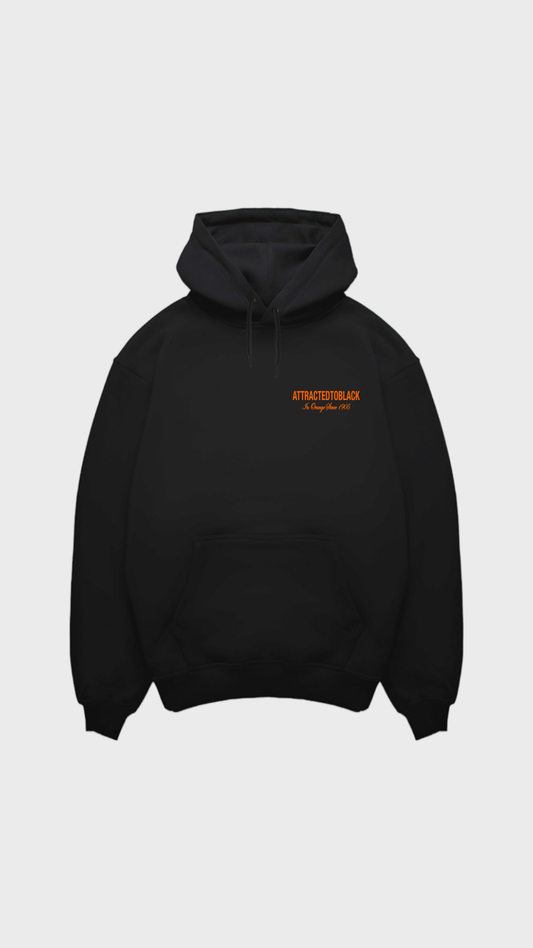 The In Orange Scripted Regular Hoodie